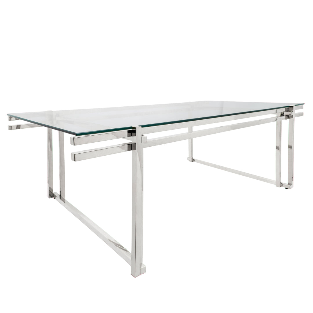 METAL 55" COFFEE TABLE, SILVER