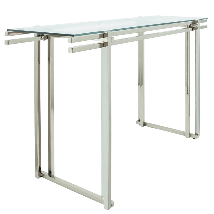 STAINLESS STEEL CONSOLE TABLE, SILVER