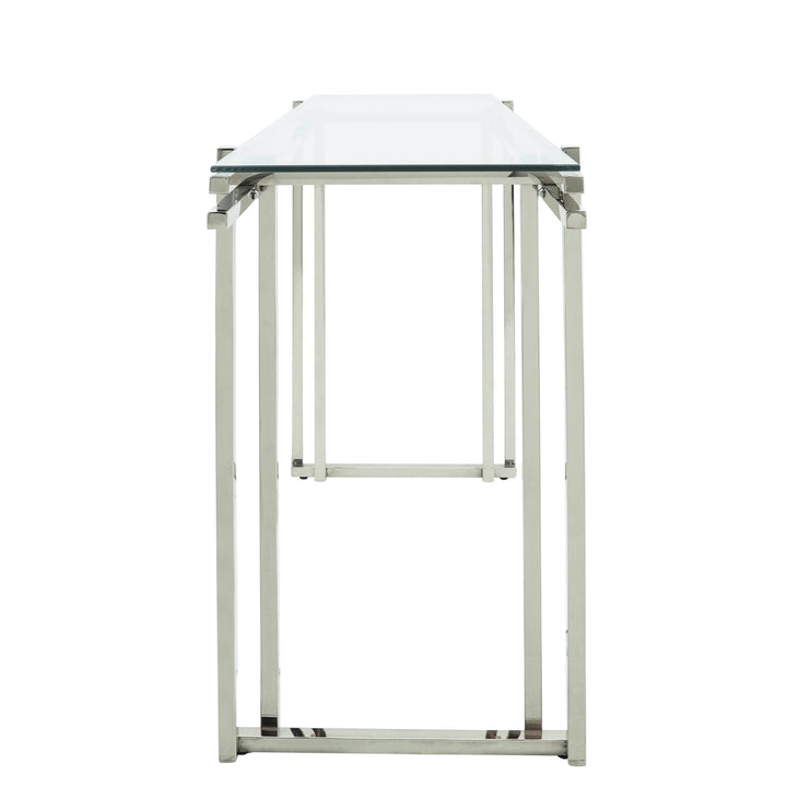 STAINLESS STEEL CONSOLE TABLE, SILVER