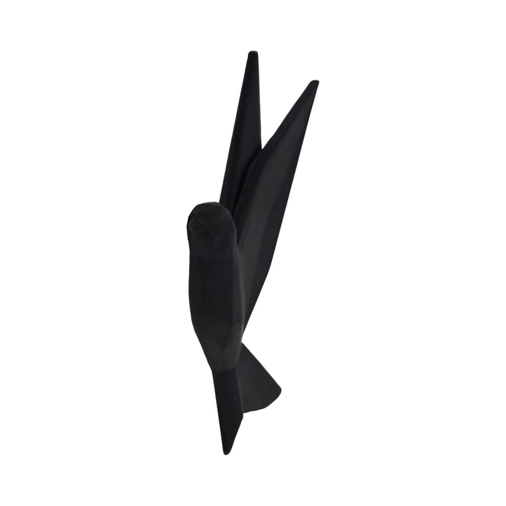 RESIN 8" ORIGAMI BIRD WALL DECOR, BLACK