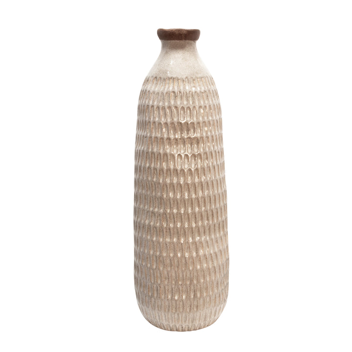 24" Dimpled Vase, Ivory