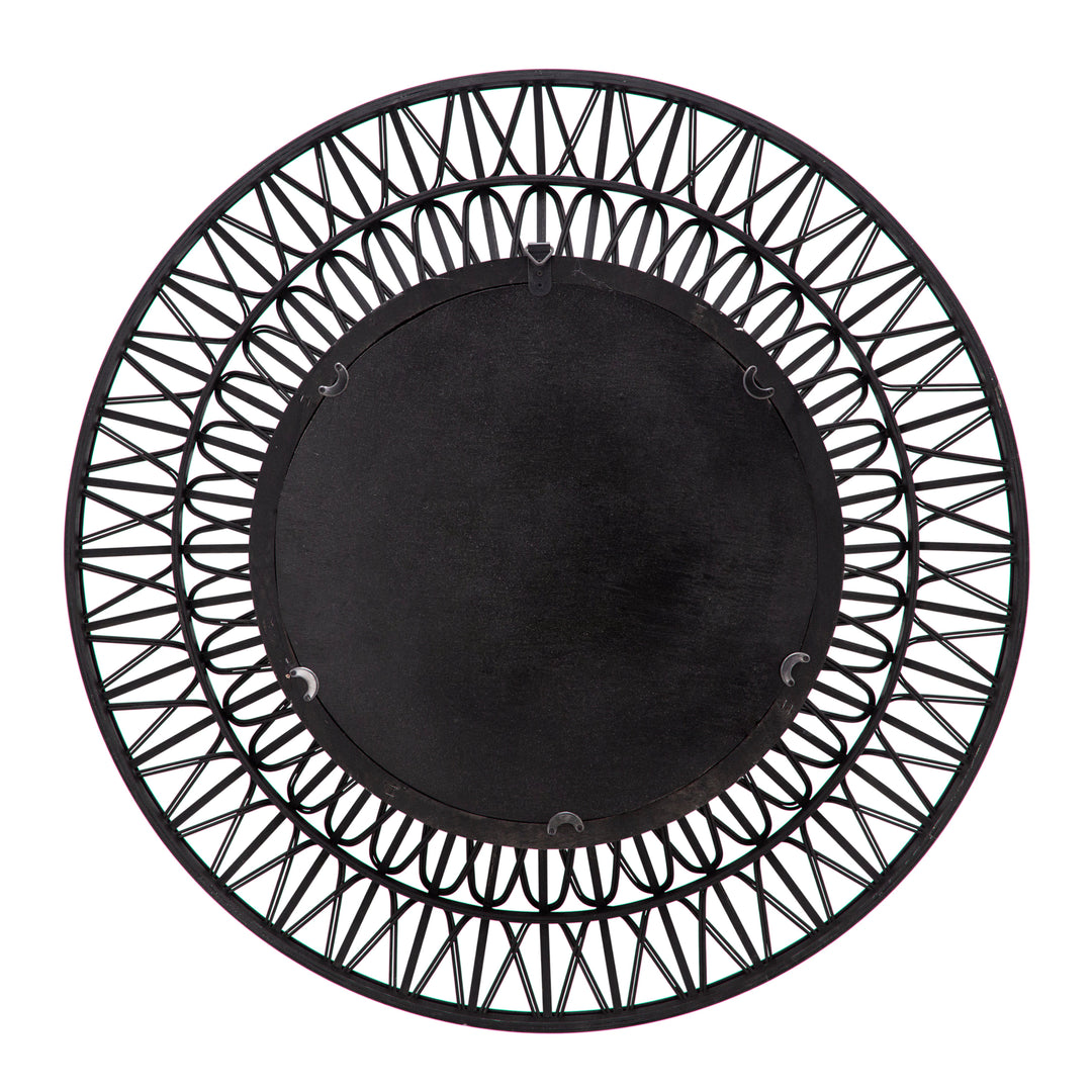 36" BAMBOO WALL MIRROR, BLACK