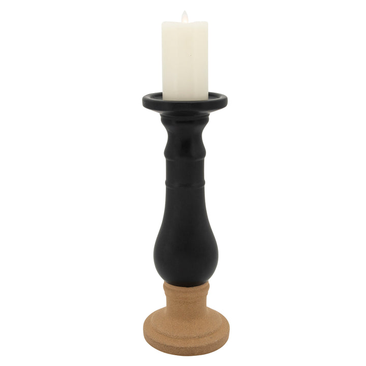 18" Candle Holder 2Tone, Black