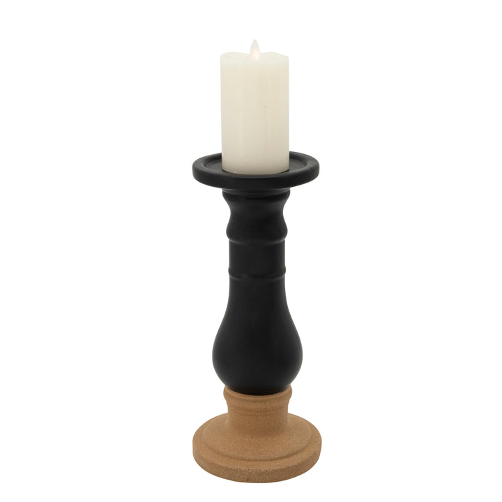 15" Candle Holder 2Tone, Black