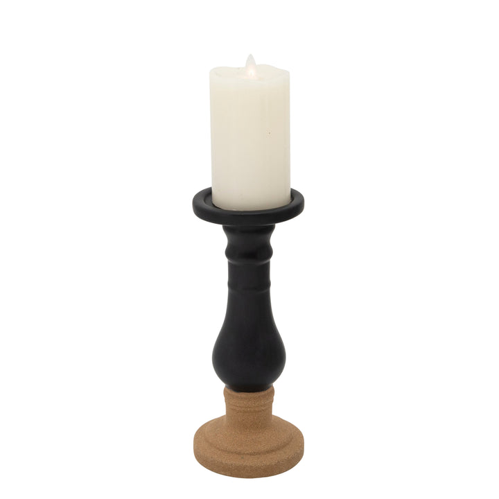 11" Candle Holder 2Tone, Black