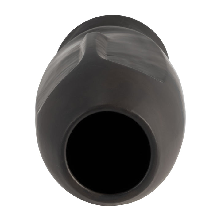 14"H FACE VASE, BLACK