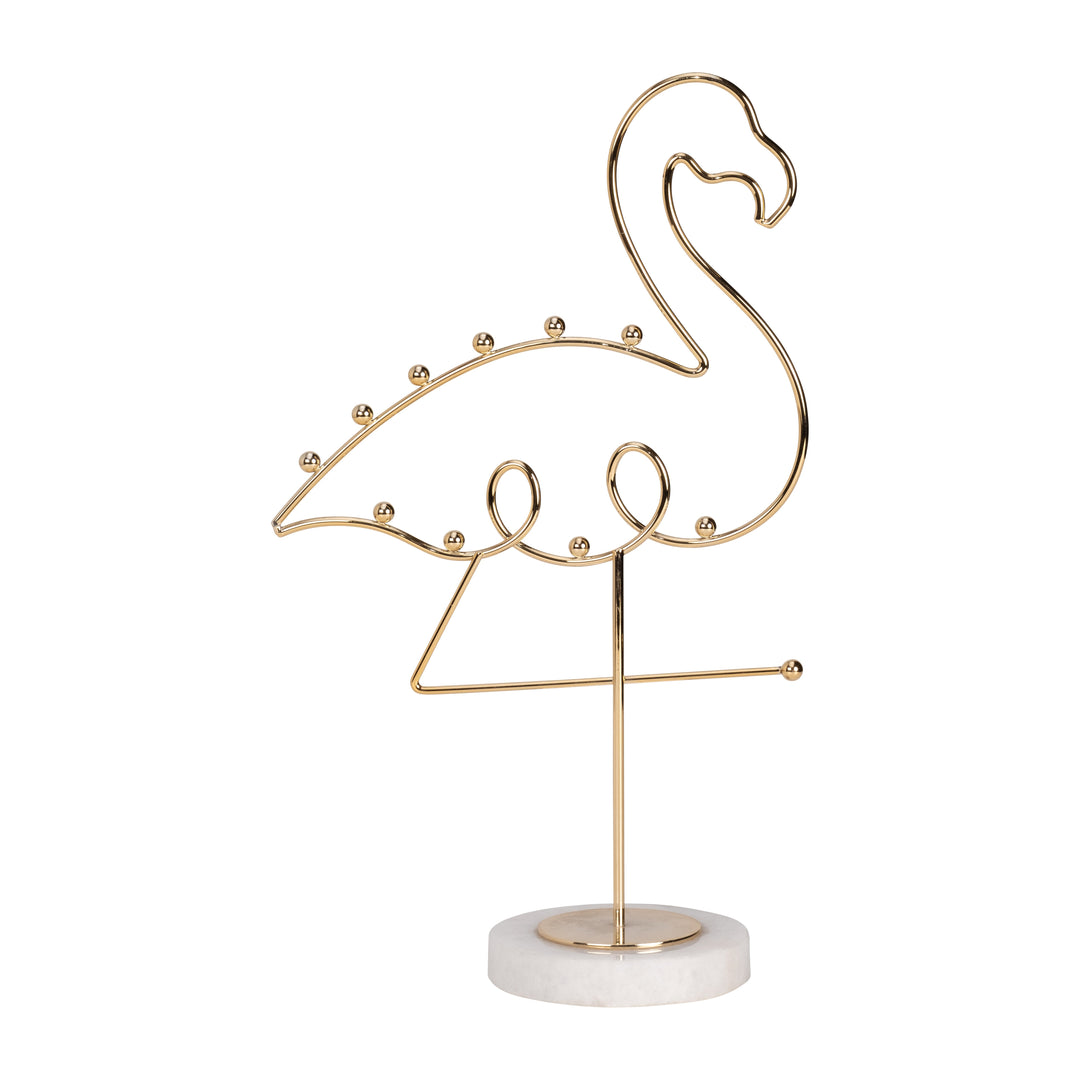 METAL 11" FLAMINGO RACK, GOLD