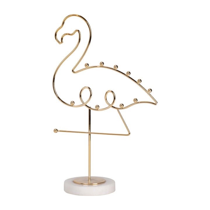 METAL 11" FLAMINGO RACK, GOLD