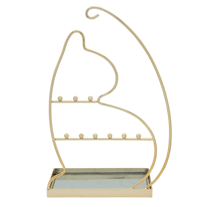 METAL 13" CAT JEWELRY RACK, GOLD