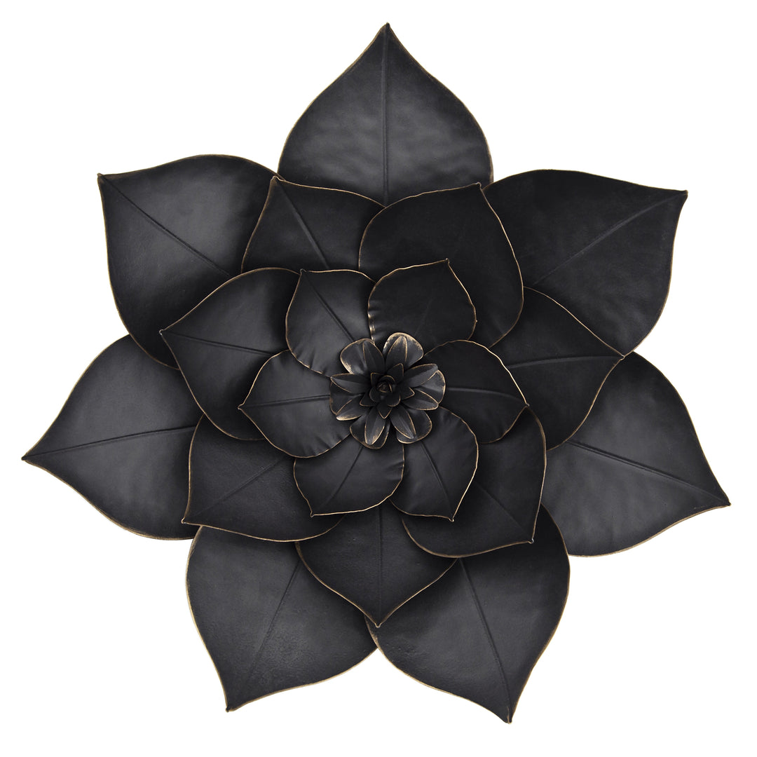 METAL 19" LOTUS WALL DECO, BLACK