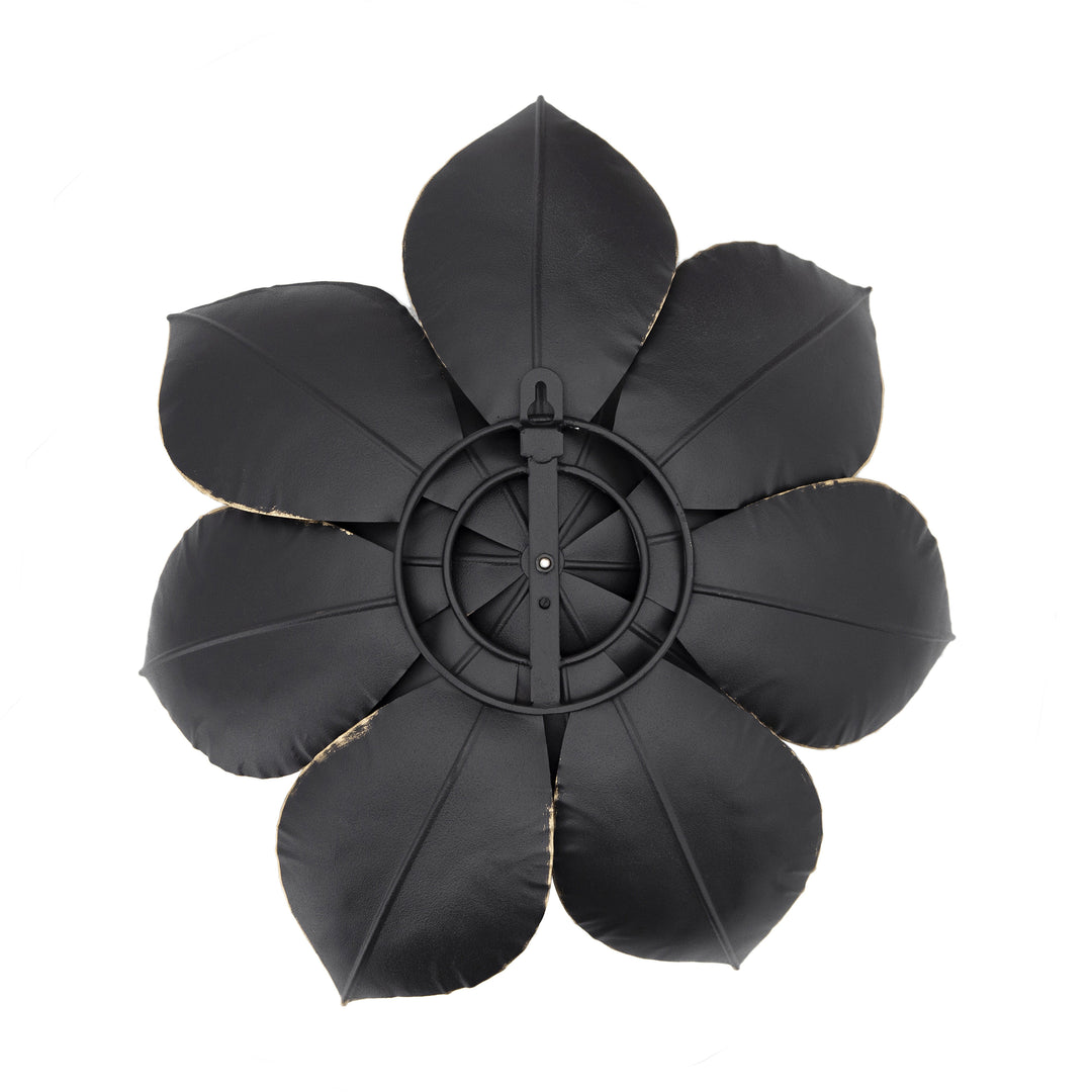 METAL 14" LOTUS WALL DECO, BLACK