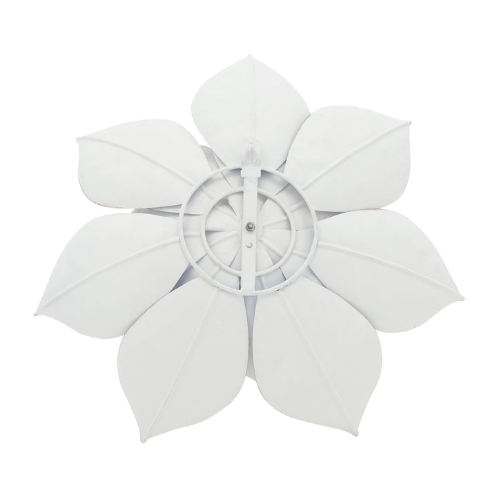 METAL 19" LOTUS WALL DECO, WHITE/GOLD