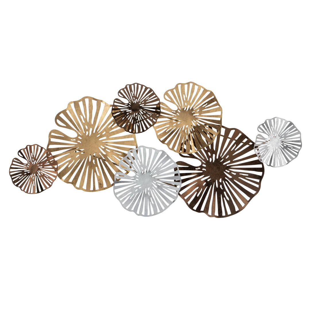 METAL 41" FLOWER WALL DECO, GOLD WB