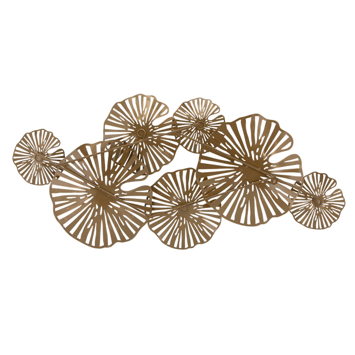 METAL 41" FLOWER WALL DECO, GOLD WB