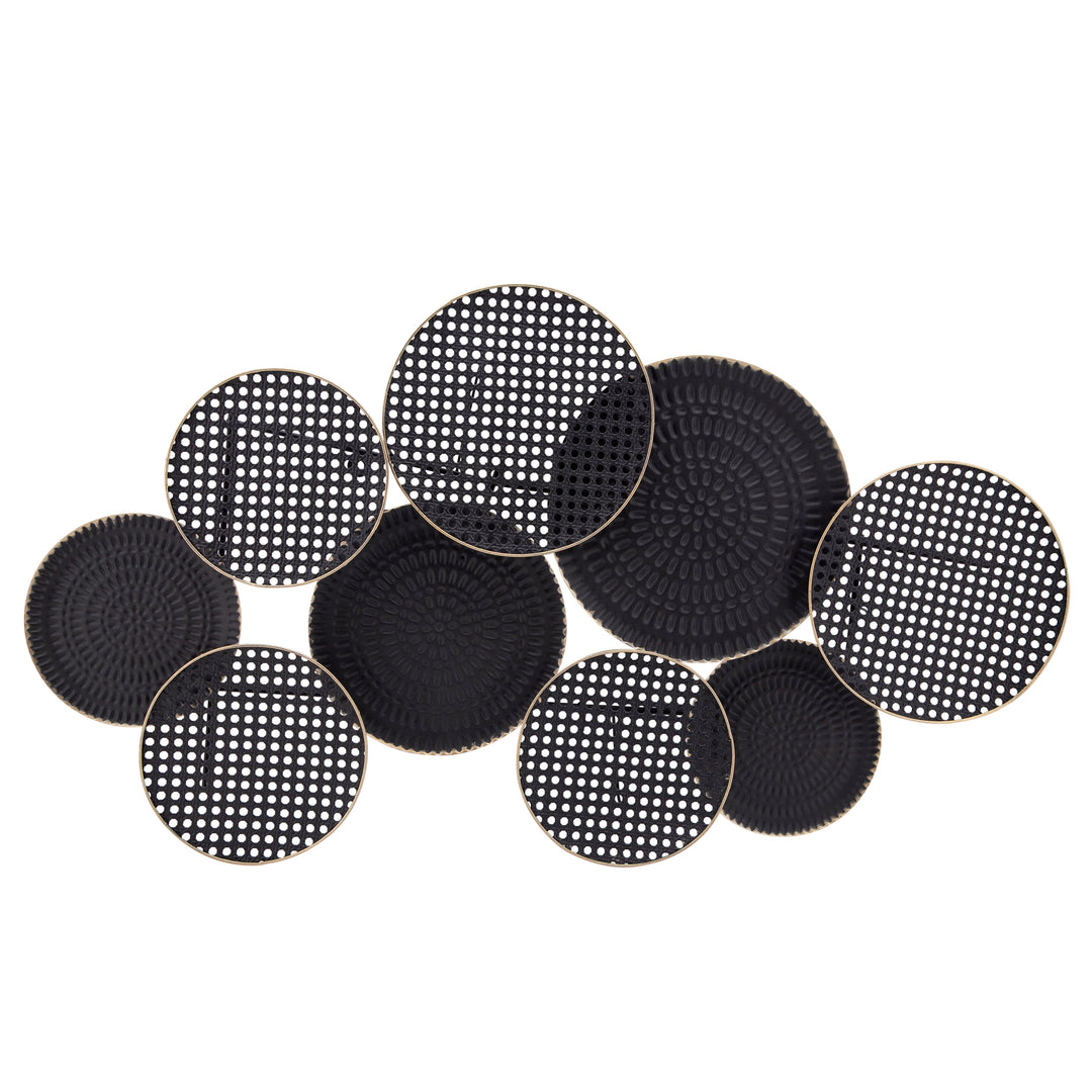 METAL 38" CIRCLES WALL DECO, BLACK WB