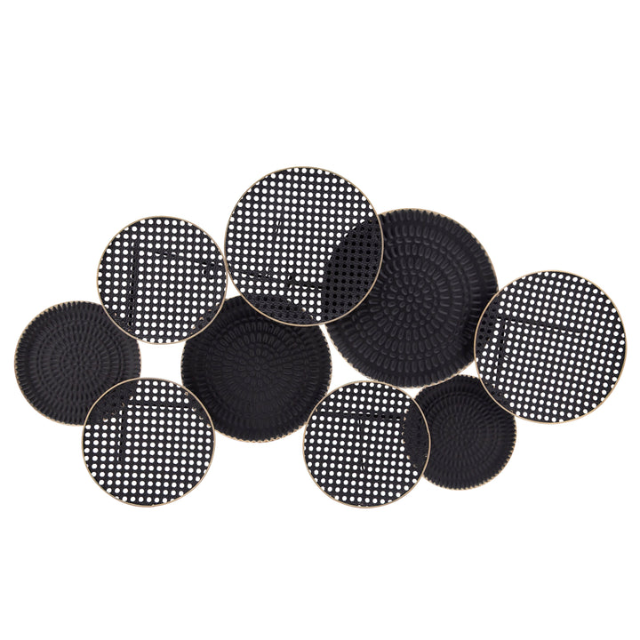 METAL 38" CIRCLES WALL DECO, BLACK WB