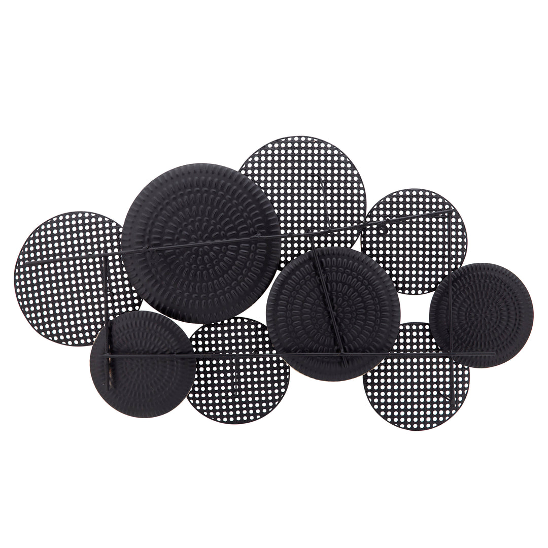 METAL 38" CIRCLES WALL DECO, BLACK WB