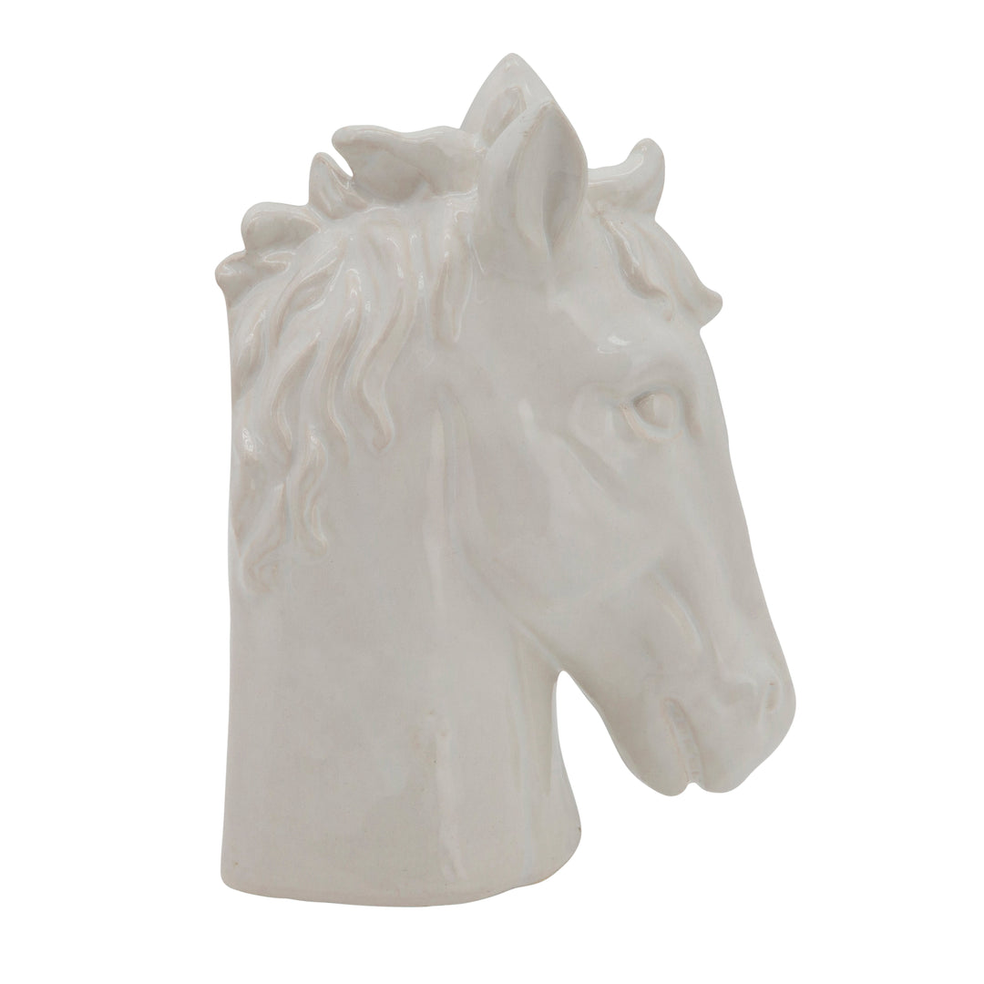 8" HORSE HEAD, WHITE