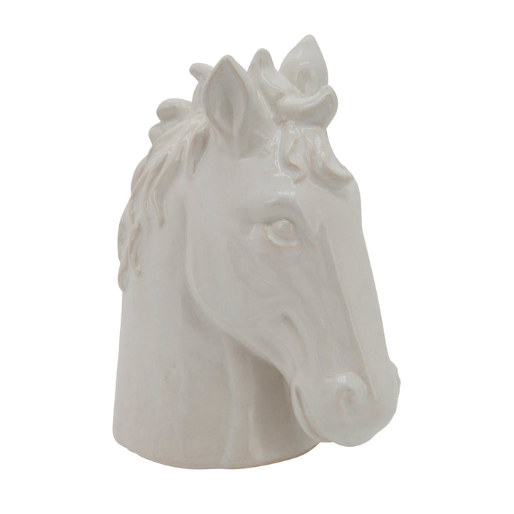 8" HORSE HEAD, WHITE