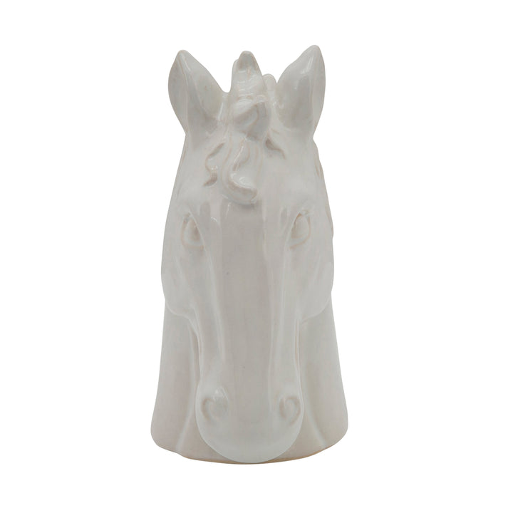 8" HORSE HEAD, WHITE