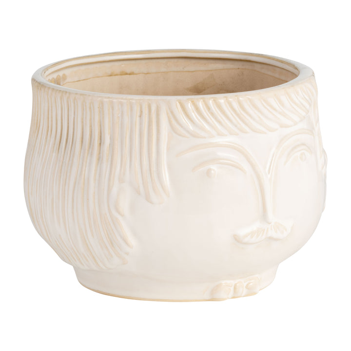 7" GRANDPA PLANTER, WHITE