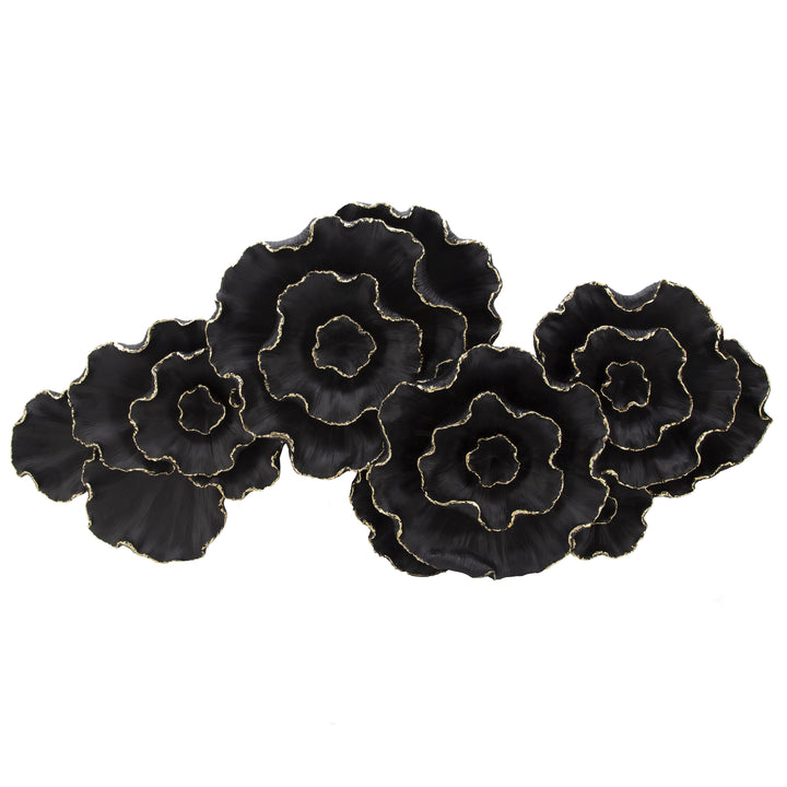 RESIN 41" WALL FLOWERS, BLACK