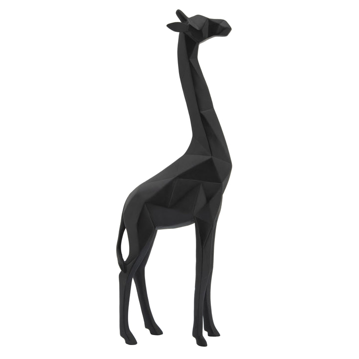 RESIN 16"H, GIRAFFE, BLACK