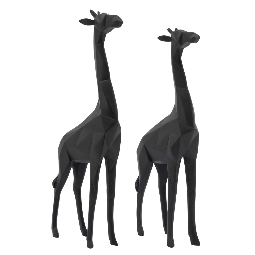 RESIN 16"H, GIRAFFE, BLACK