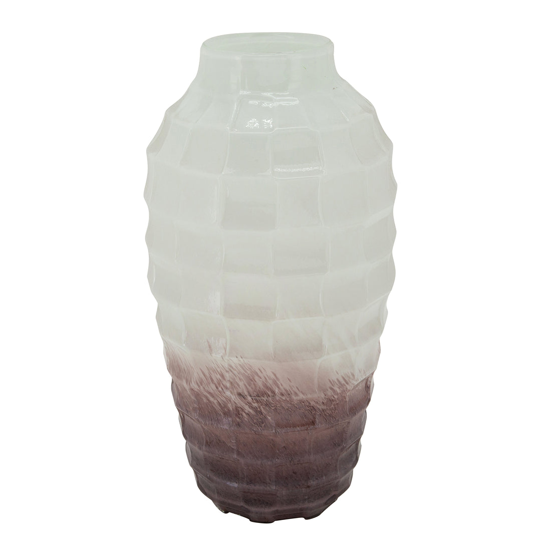 GLASS, 16"H 2-TONE VASE, BLUSH