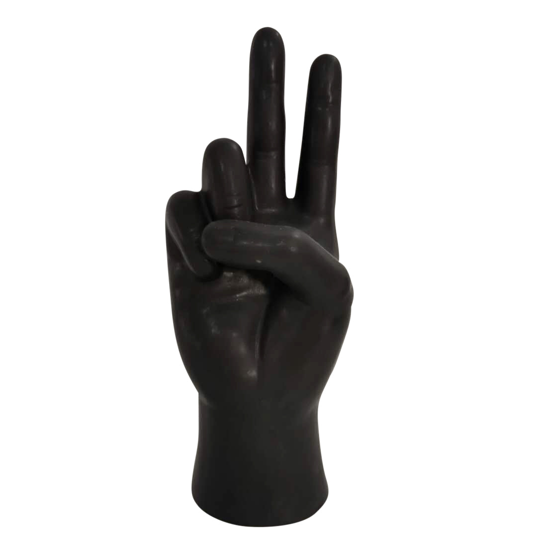 6"H PEACE SIGN TABLE DECO, BLACK