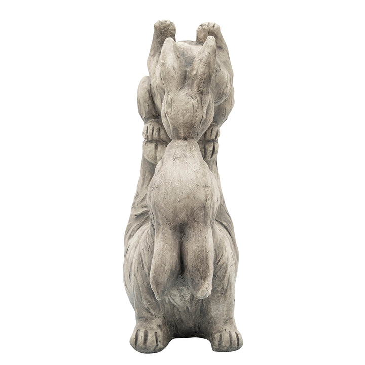 Resin, 15"H Kissing Bunnies, Antique White