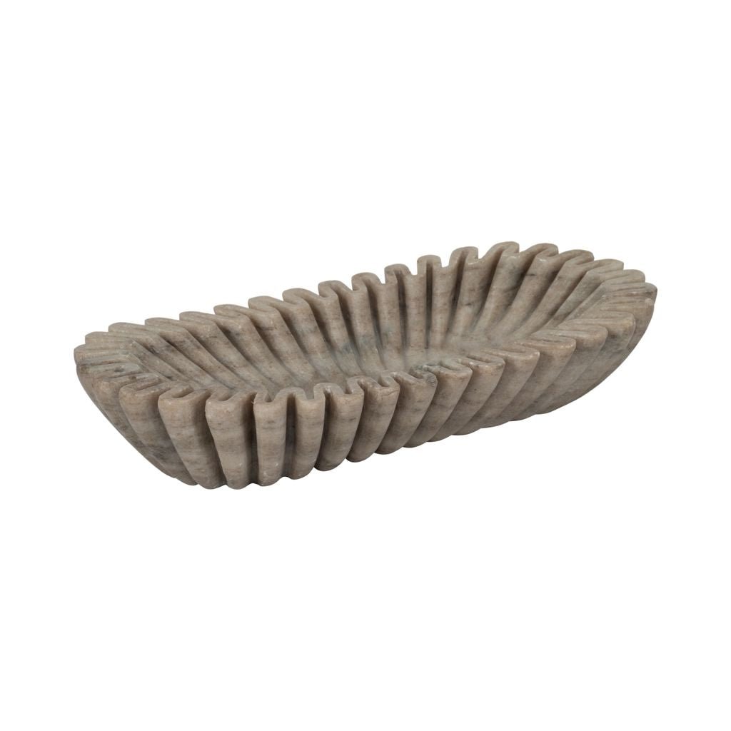 16" ARKIN WAVY MARBLE BOWL, TAN