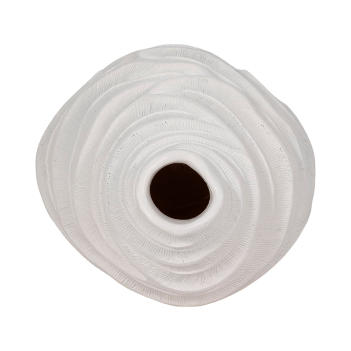 16" COASTAL CORAL VASE, WHITE