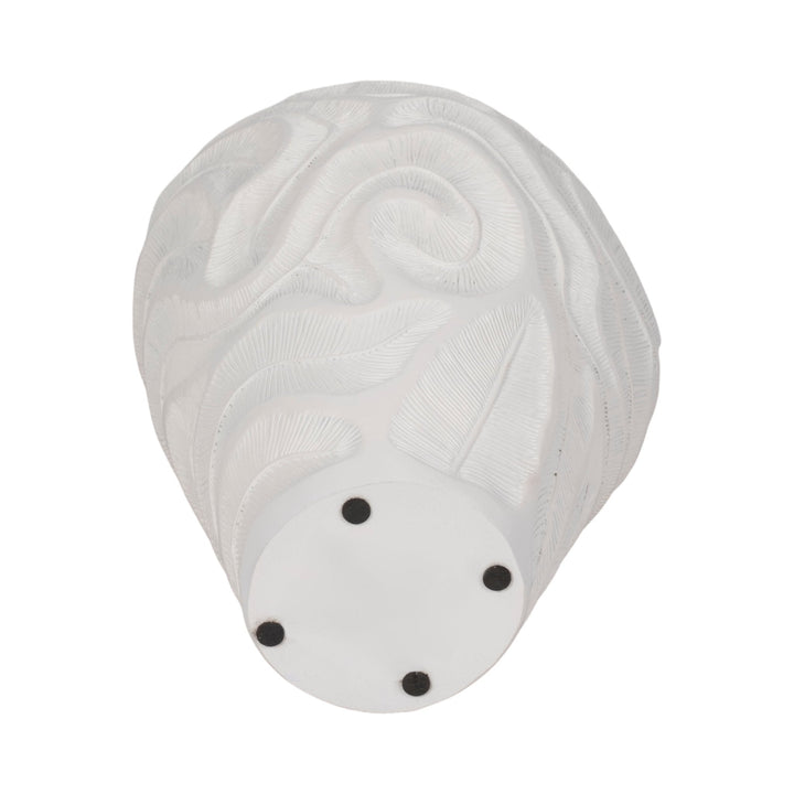 16" COASTAL CORAL VASE, WHITE