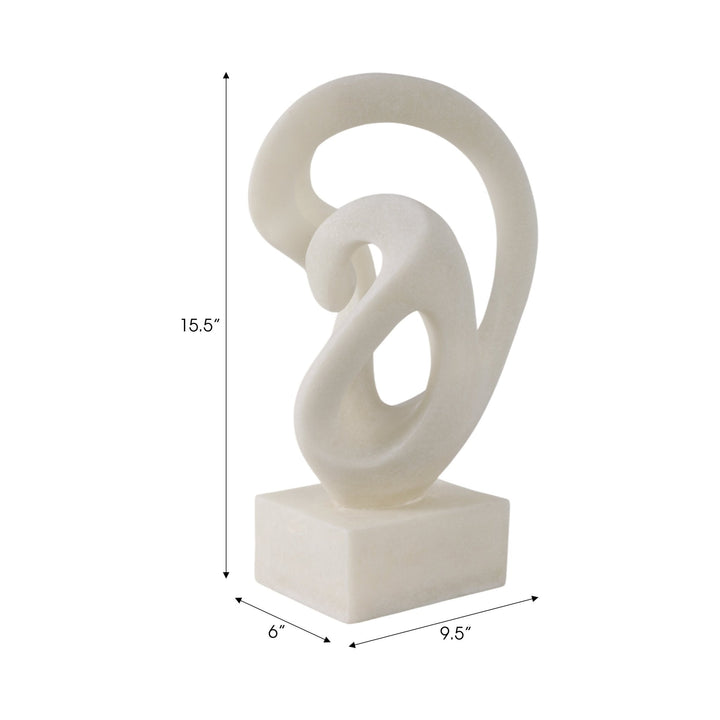 16" Cowley Quartz Resin Statuary, White