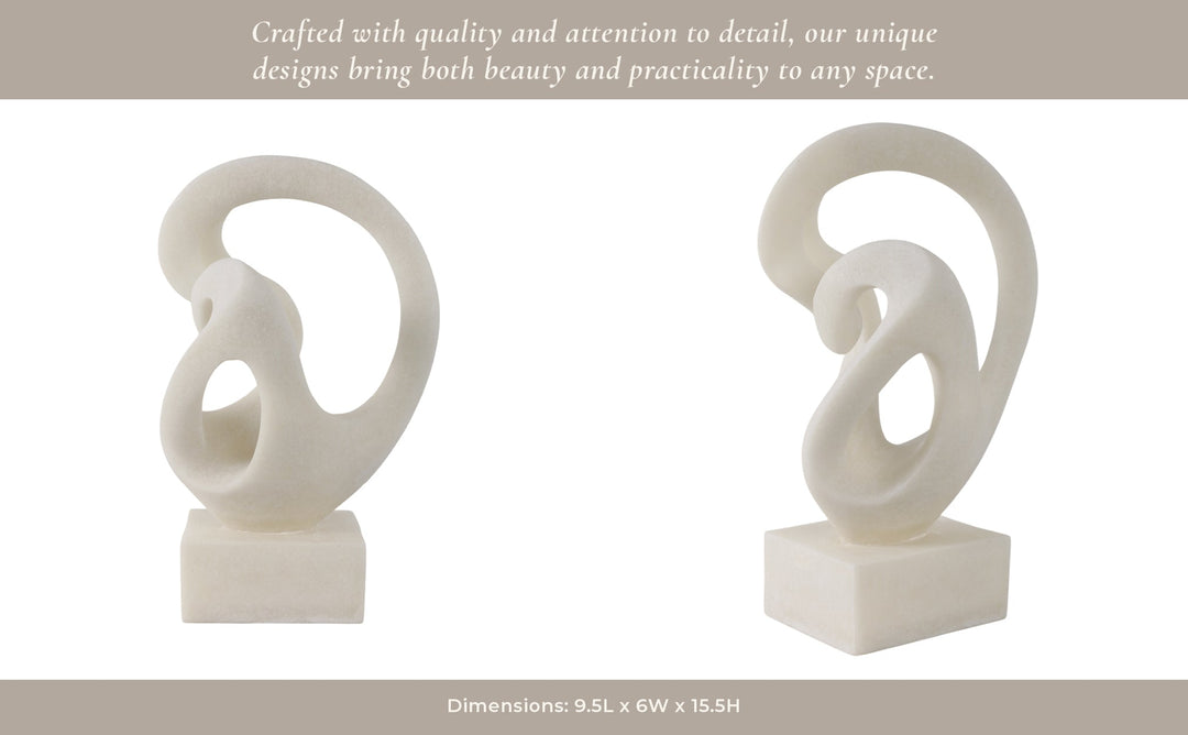 16" Cowley Quartz Resin Statuary, White