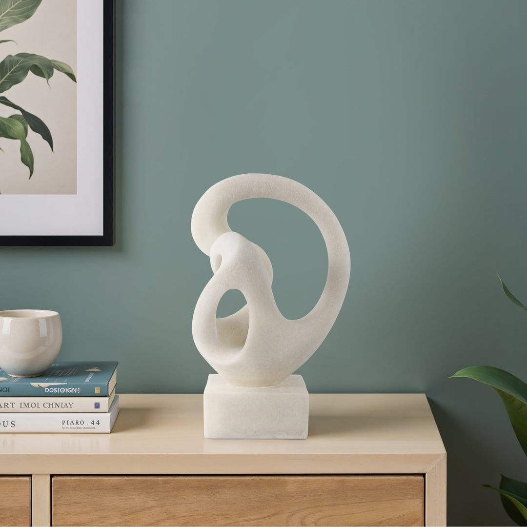 16" Cowley Quartz Resin Statuary, White