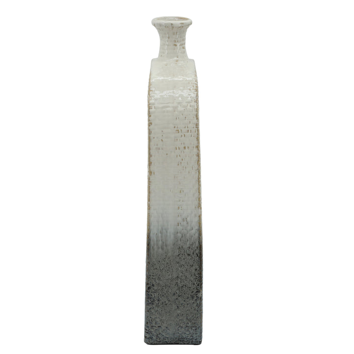 18" 2-TONE VASE W/ CUT-OUT, BEIGE