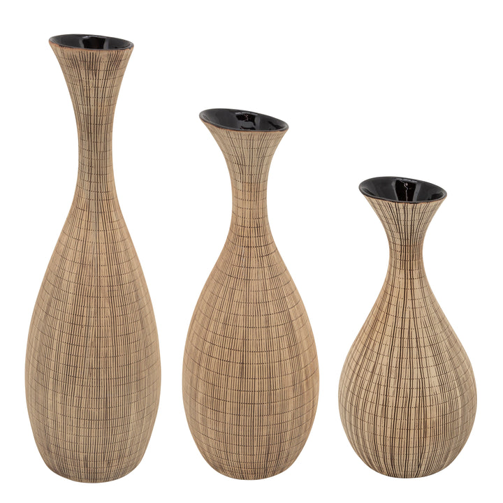 17"H SORORI VASE, BEIGE