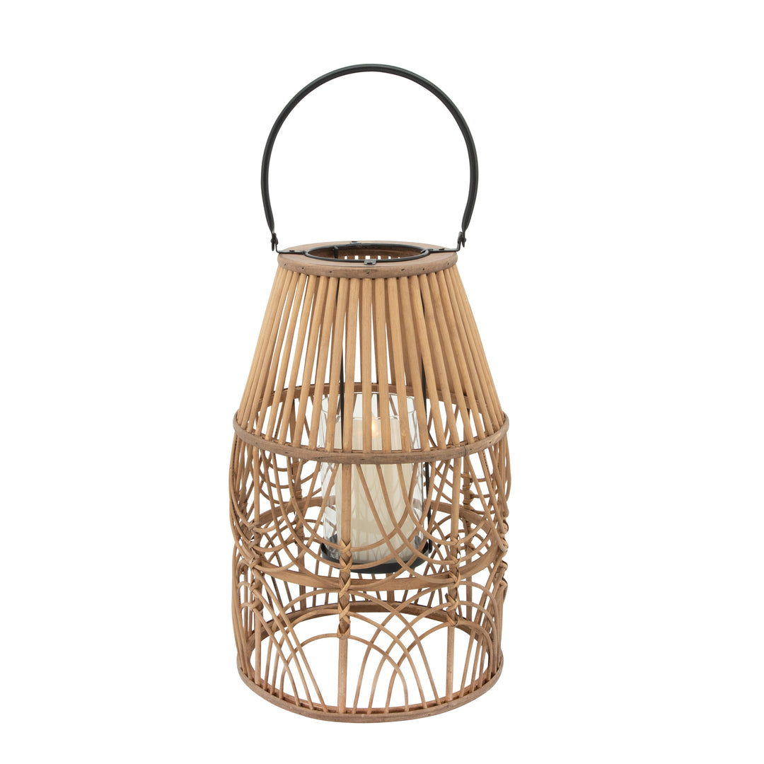 WICKER 17"H LANTERN NATURAL