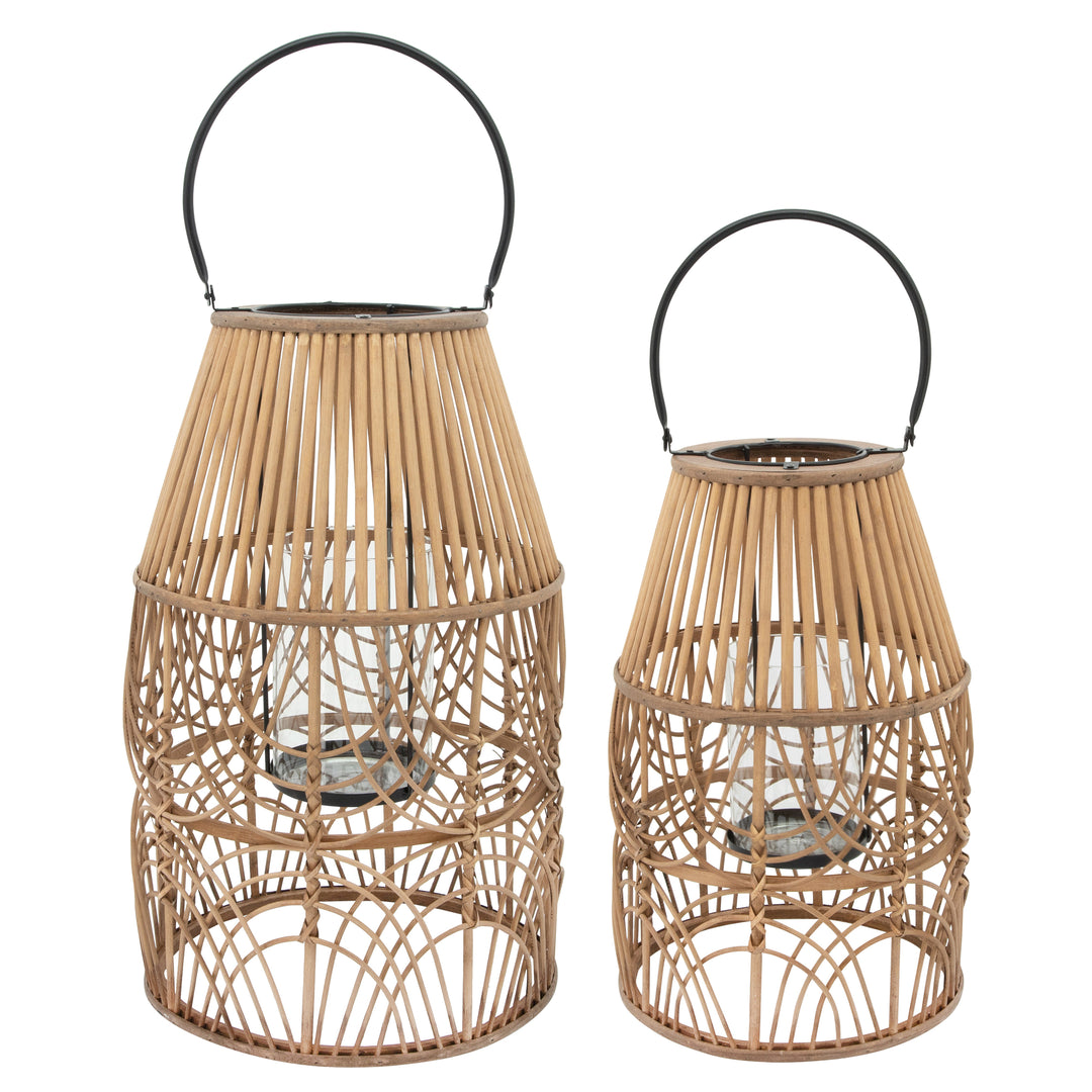 WICKER 17"H LANTERN NATURAL