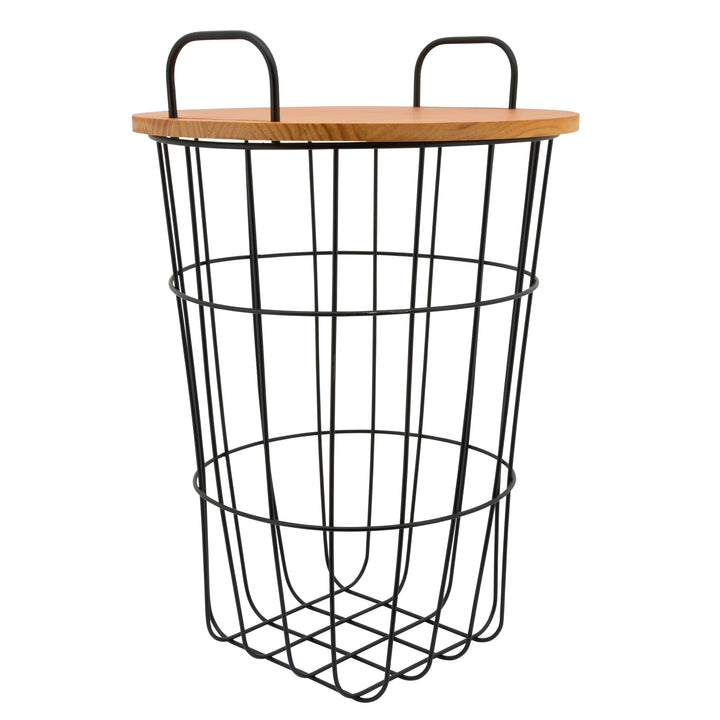 Metal 22"H Storage Basket, Brown