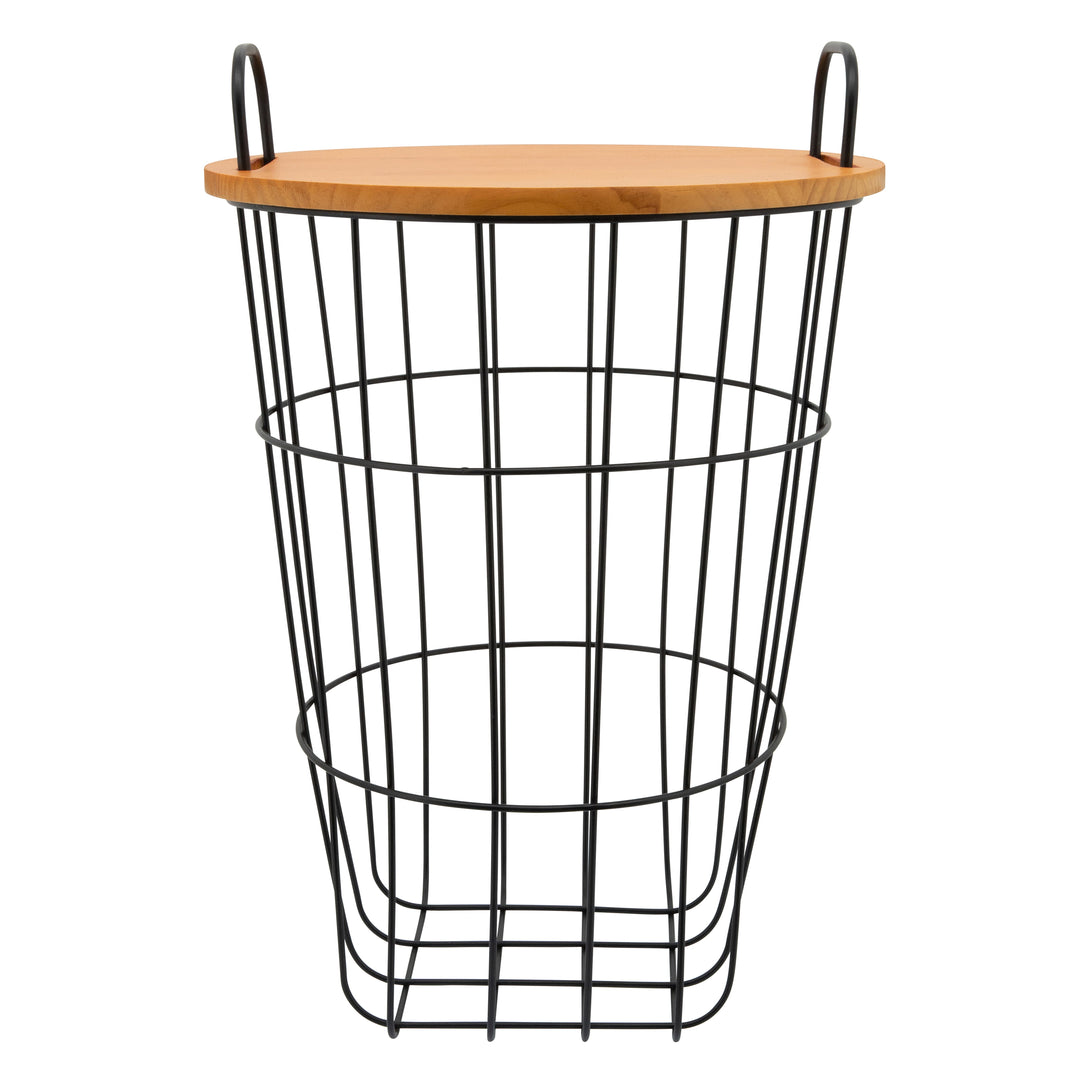 Metal 22"H Storage Basket, Brown