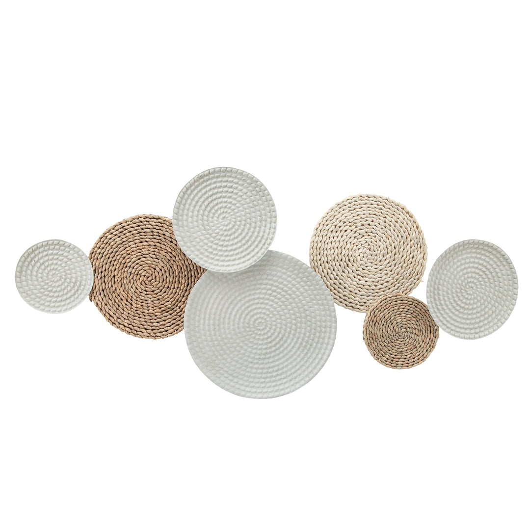 Metal/Woven 40" Round Wall Deco, Natural Wb