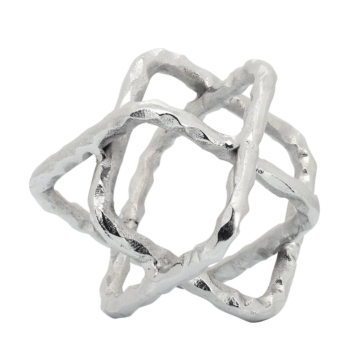 Metal 8" Square Orbs, Silver