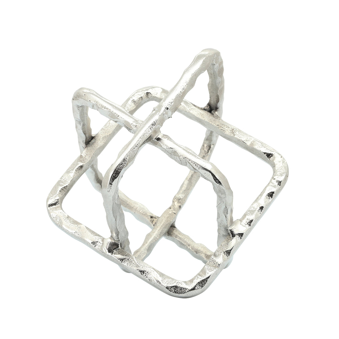 Metal 7" Square Orbs, Silver