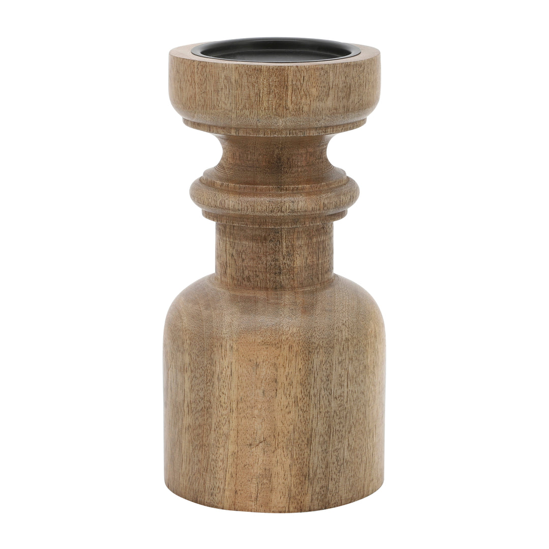 10" WOODEN PILLAR STAND, NATURAL