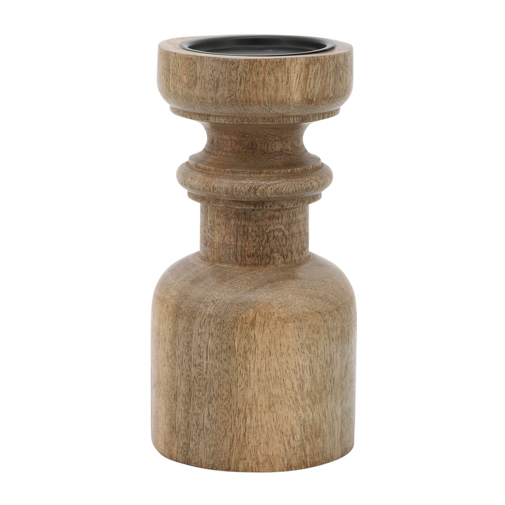 10" WOODEN PILLAR STAND, NATURAL
