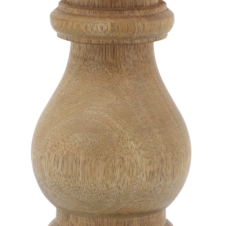 11" WOODEN PILLAR STAND, NATURAL