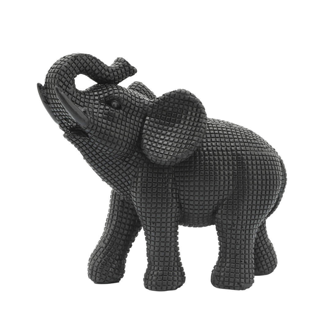 RESIN 7" ELEPHANT TABLE ACCENT, BLACK